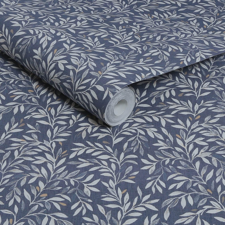 Next Ditsy Leaf Navy Wallpaper