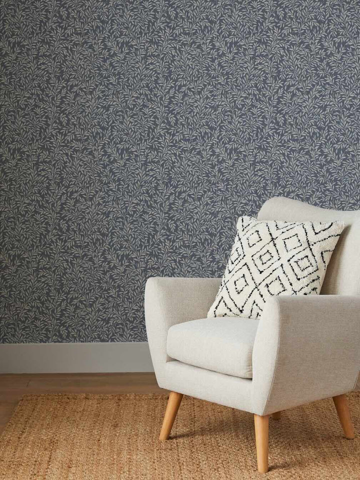 Next Ditsy Leaf Navy Wallpaper