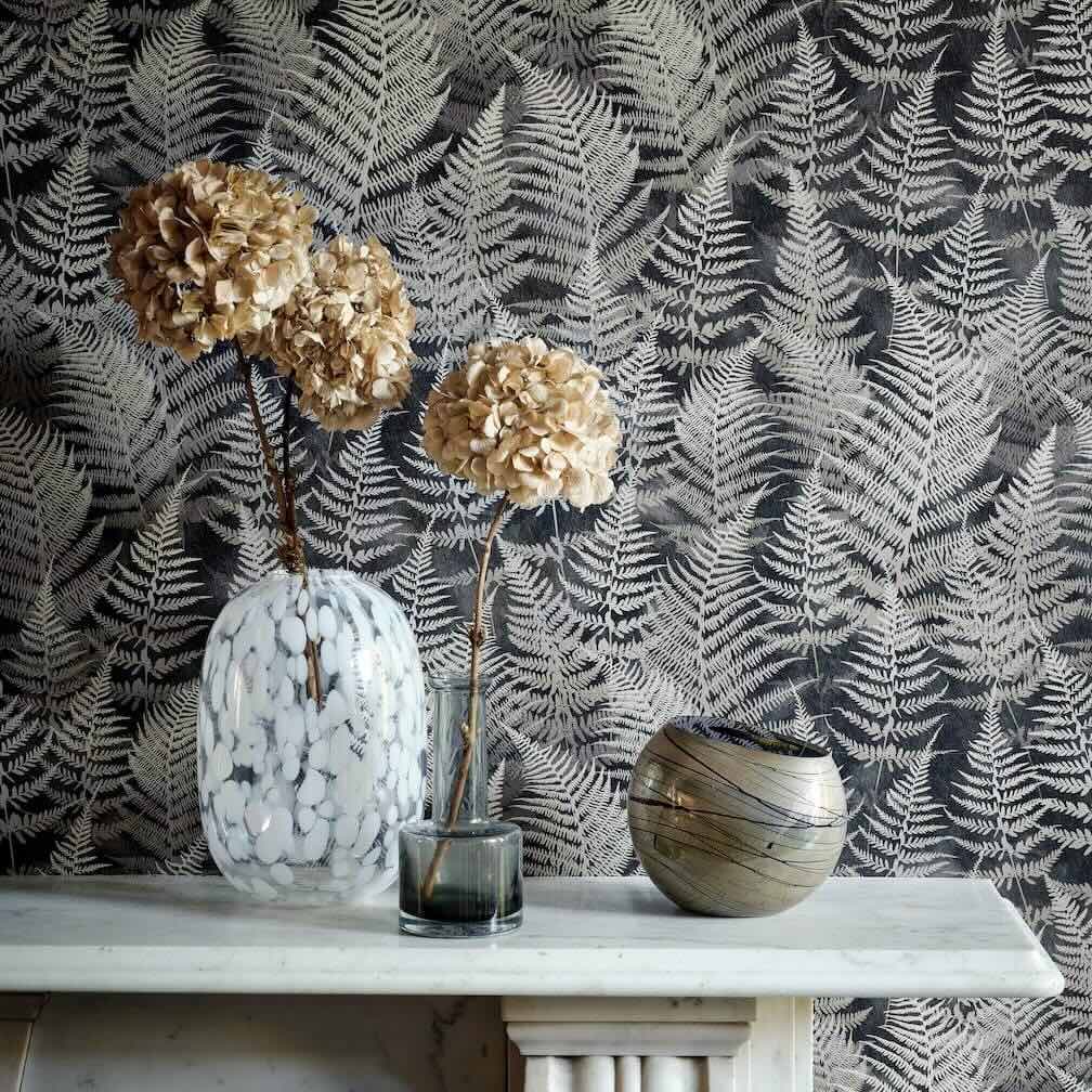 Clarissa Hulse Woodland Fern Charcoal Wallpaper