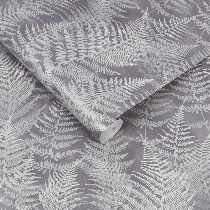Clarissa Hulse Woodland Fern Pewter Wallpaper