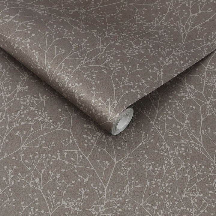 Clarissa Hulse Gypsophila Mocha & Silver Wallpaper