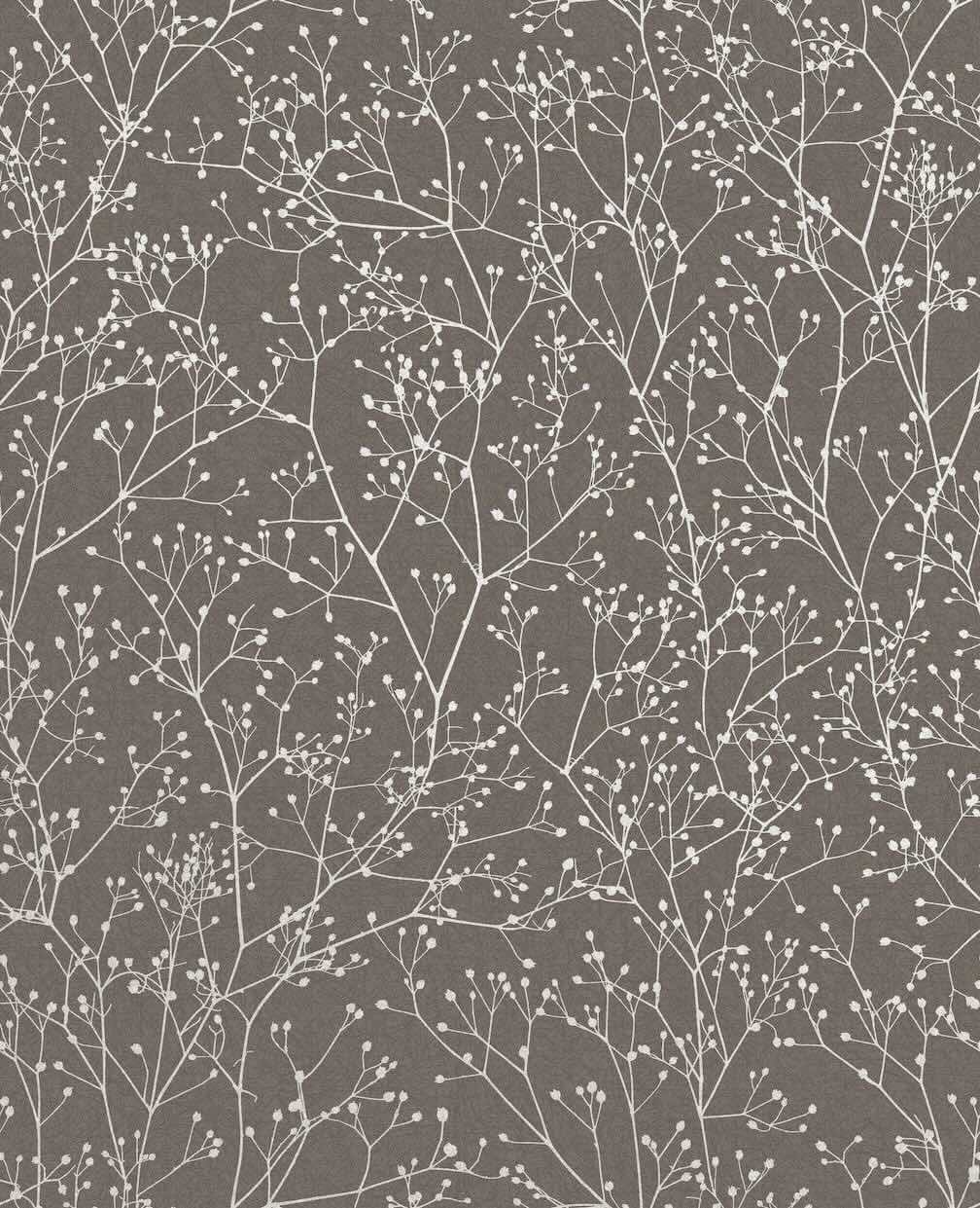 Clarissa Hulse Gypsophila Mocha & Silver Wallpaper