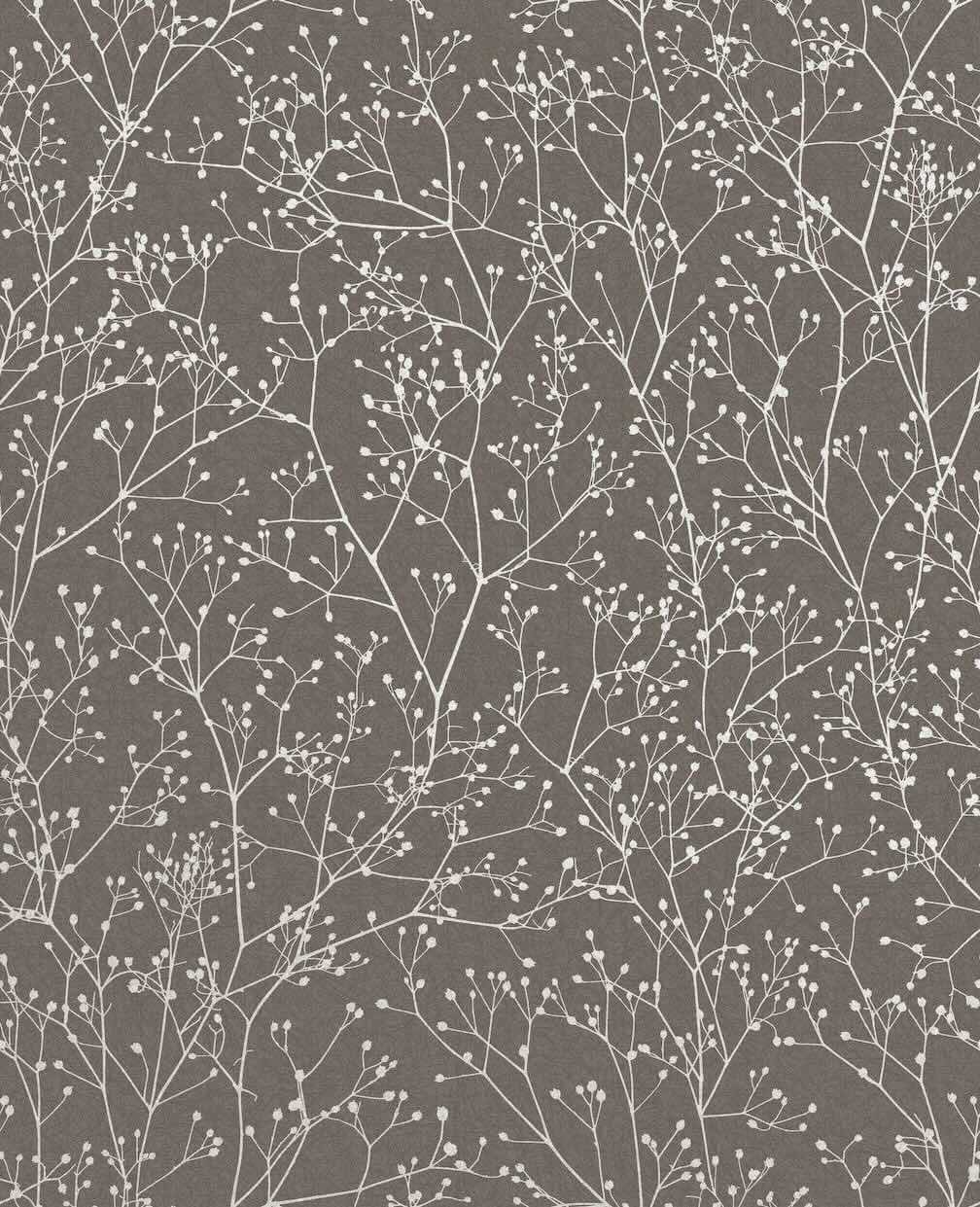 Clarissa Hulse Gypsophila Mocha & Silver Wallpaper