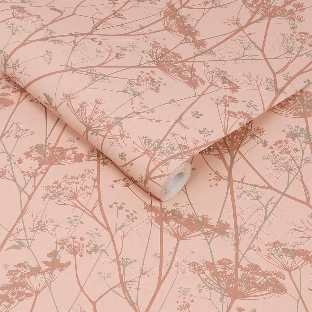 Clarissa Hulse Wild Chervil Shell & Rose Gold Wallpaper