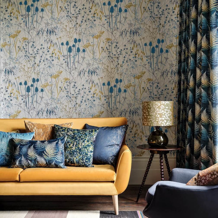Clarissa Hulse Summer Border Blue Wallpaper