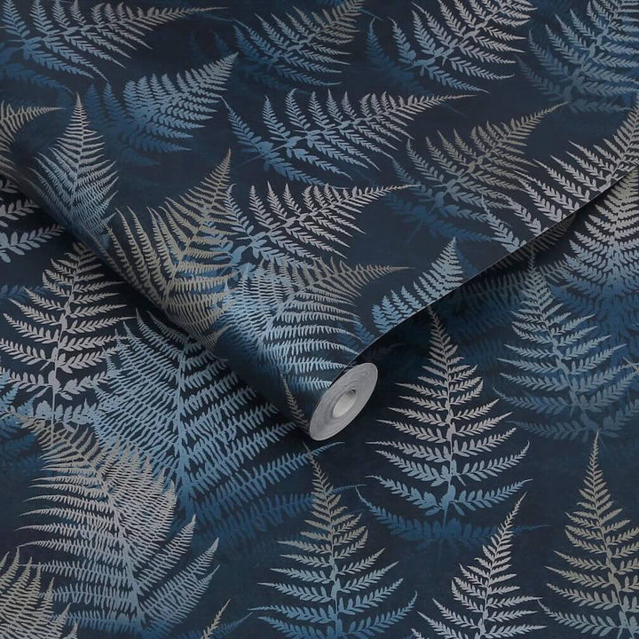 Clarissa Hulse Woodland Fern French Navy Wallpaper