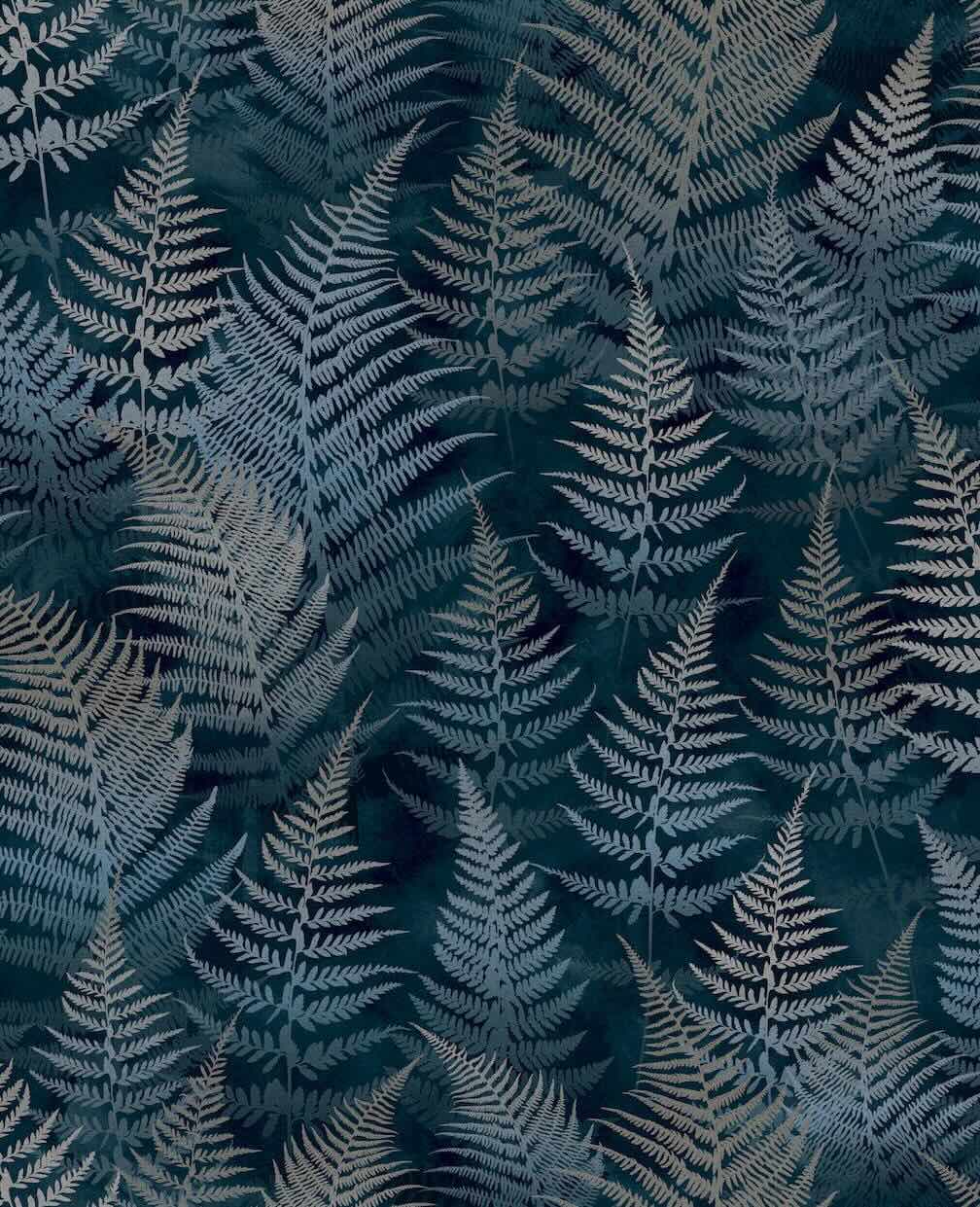 Clarissa Hulse Woodland Fern French Navy Wallpaper