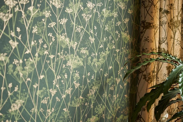 Clarissa Hulse Wild Chervil Sage & Gold Wallpaper