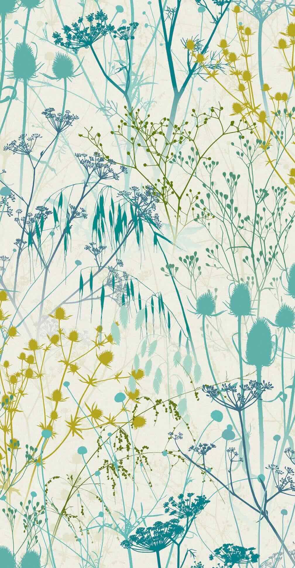 Clarissa Hulse Summer Border Verdigris Wallpaper