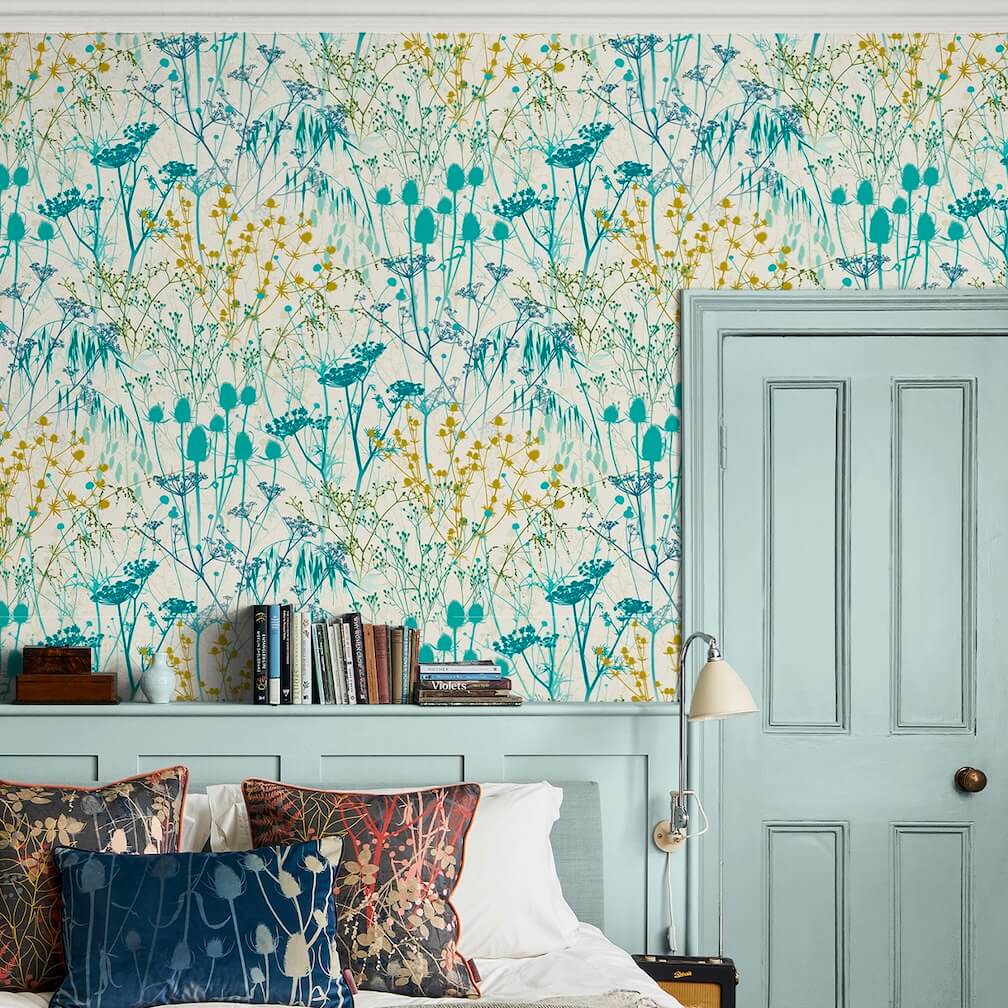 Clarissa Hulse Summer Border Verdigris Wallpaper