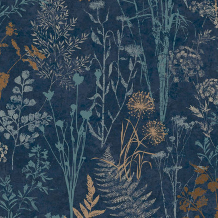 Superfresco Organics Navy and Copper Wallpaper