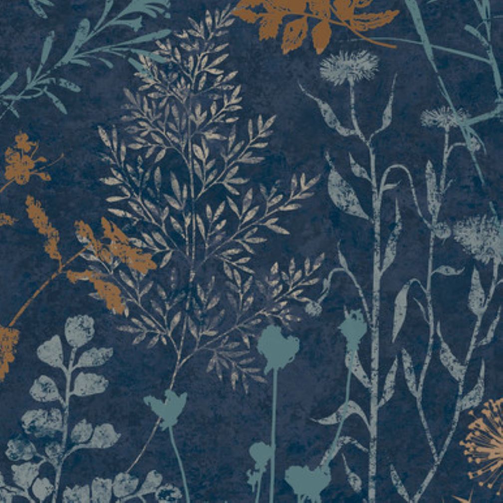 Superfresco Organics Navy and Copper Wallpaper