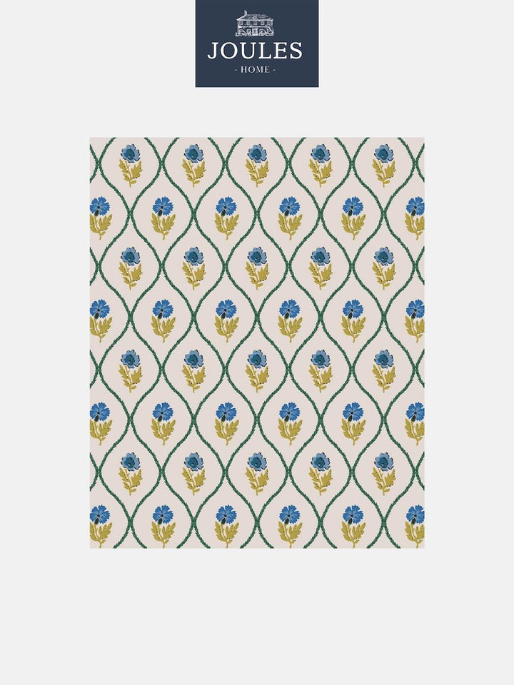 Joules Trellis Floral Creme Gold wallpaper