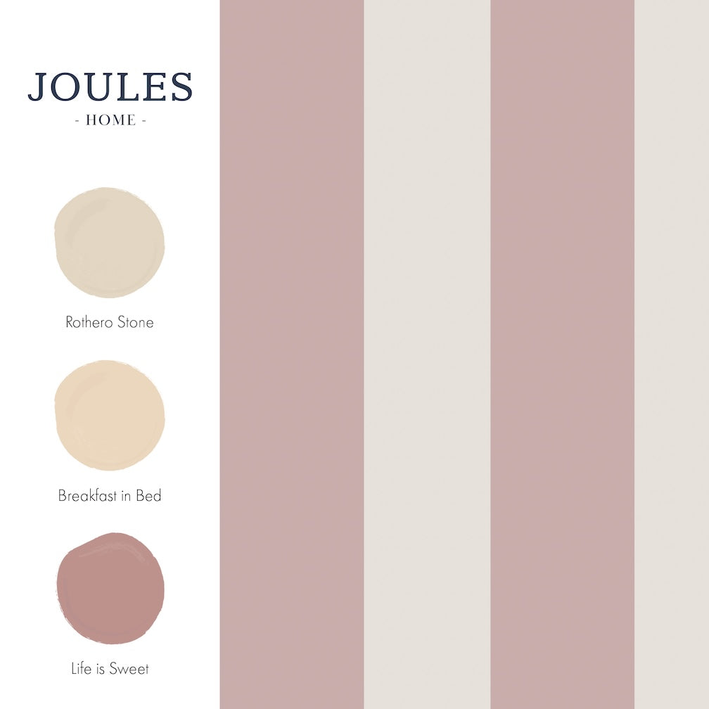 Joules Harborough Stripe Pink Wallpaper