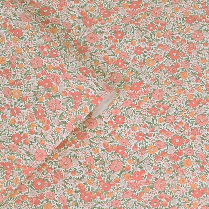 Laura Ashley Loveston Coral Pink Wallpaper