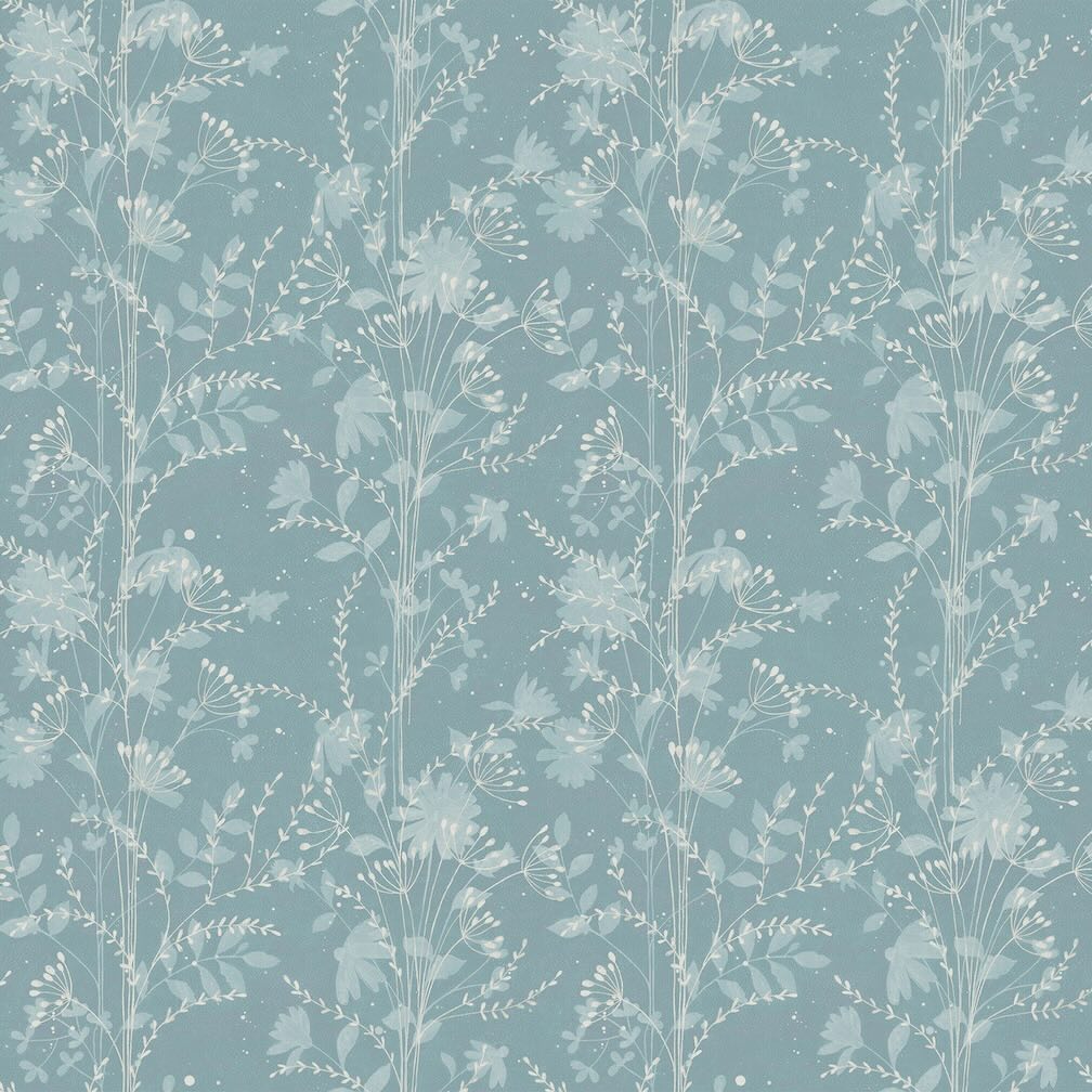 Laura Ashley Fennelton Pale Newport Blue Wallpaper