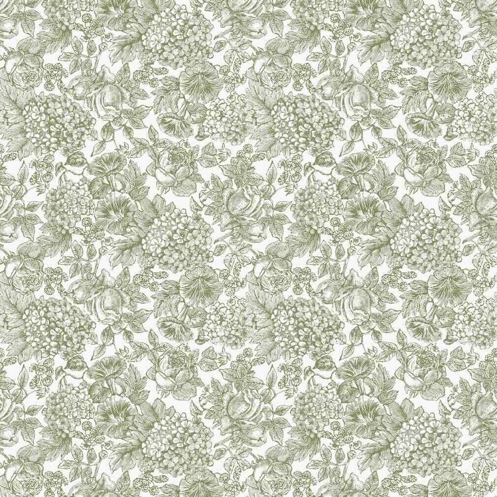 Laura Ashley Louise Moss Green Wallpaper