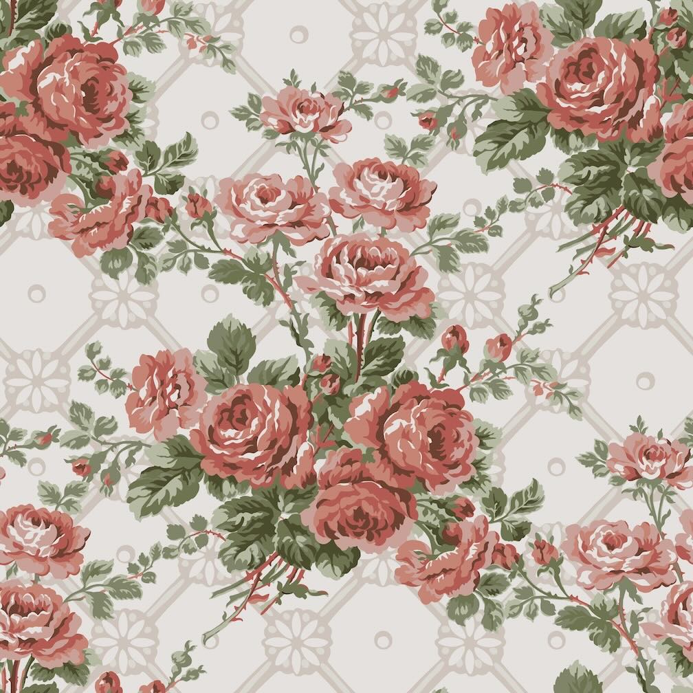 Laura Ashley Country Roses Old Rose Pink Wallpaper