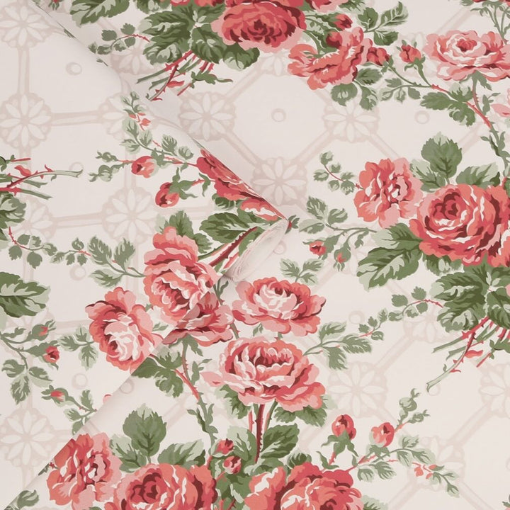 Laura Ashley Country Roses Old Rose Pink Wallpaper