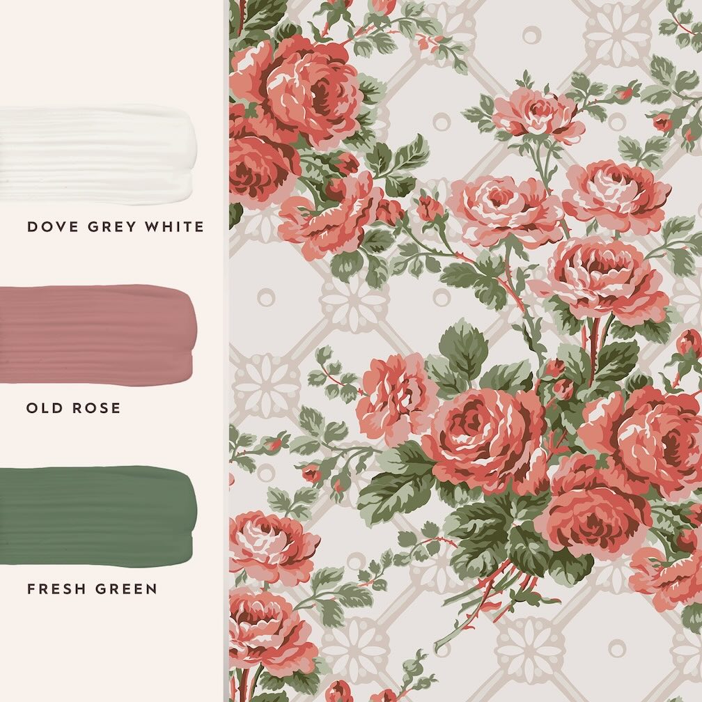 Laura Ashley Country Roses Old Rose Pink Wallpaper