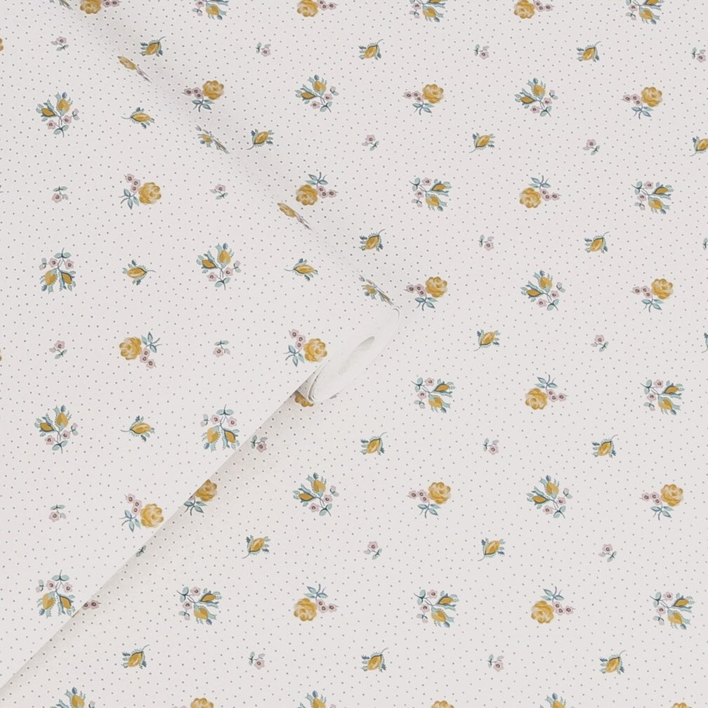 Laura Ashley Claudia's Friend Pale Ochre Yellow Wallpaper