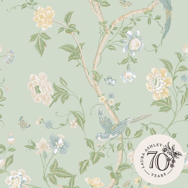 Laura Ashley Summer Palace Eau De Nil Wallpaper