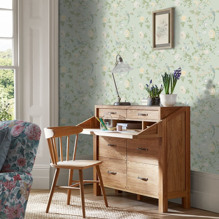 Laura Ashley Summer Palace Eau De Nil Wallpaper