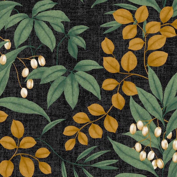 Superfresco Easy Persephone Charcoal & Ochre Wallpaper