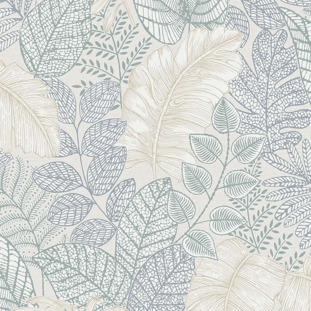 Superfresco Easy Scattered Leaves Duck Egg Wallpaper