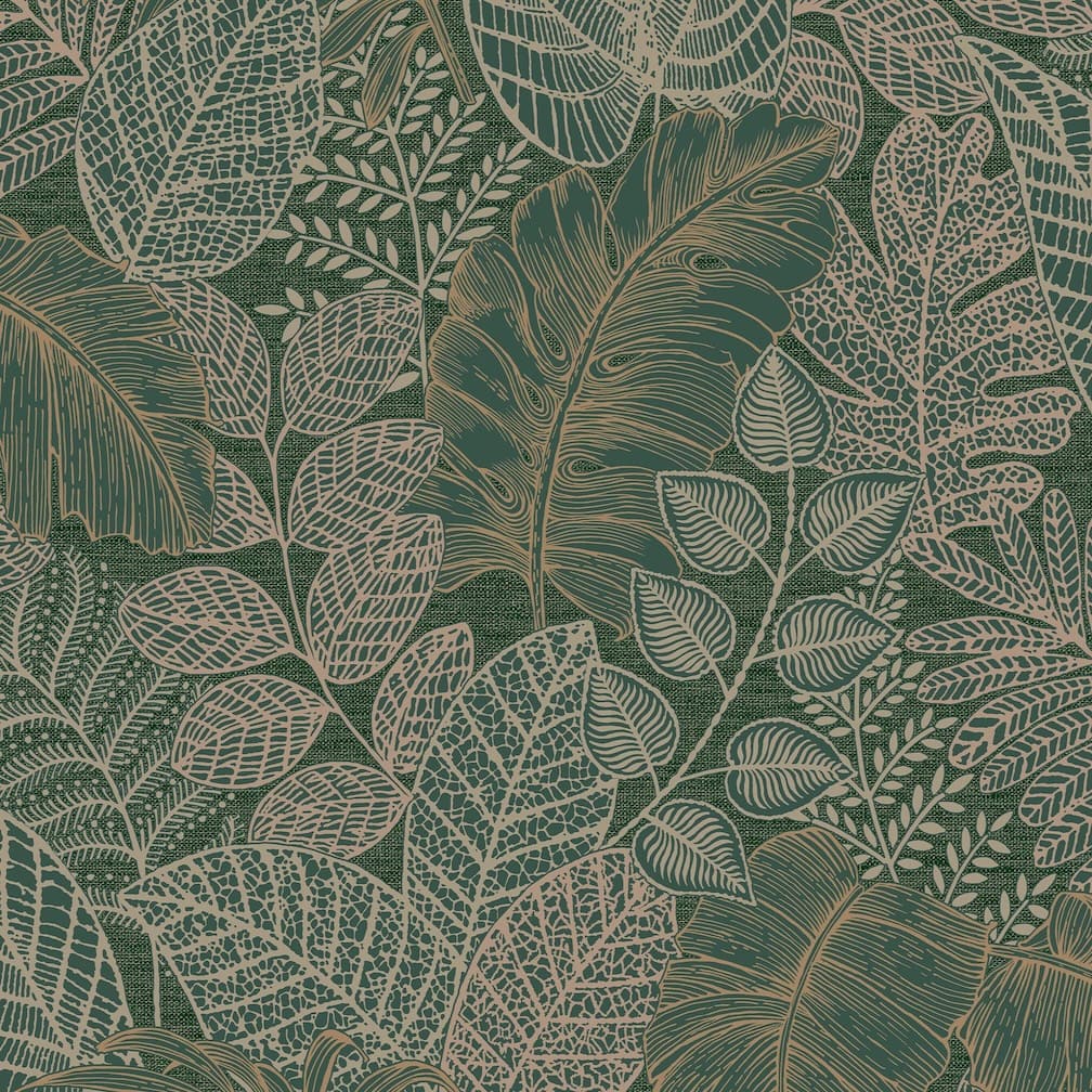 Superfresco Easy Scattered Leaves Forest Green Wallpaper