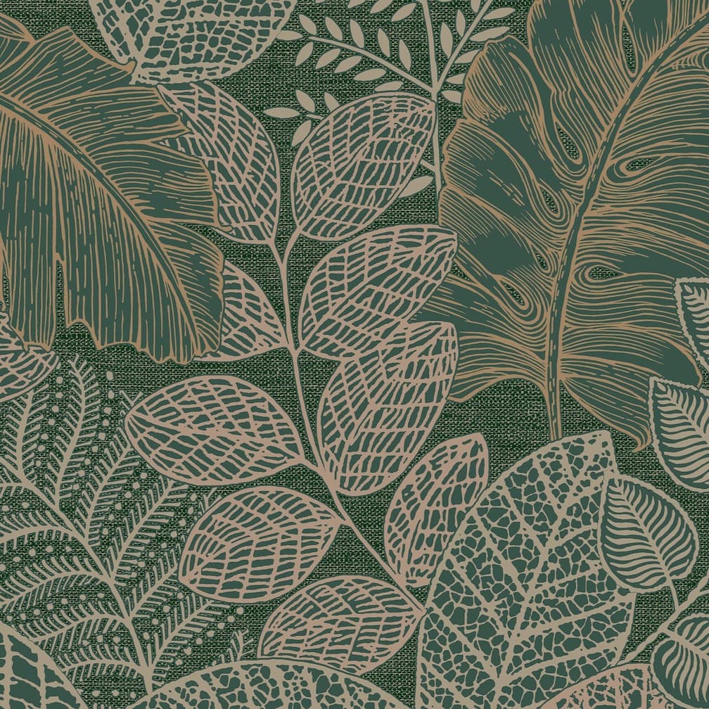 Superfresco Easy Scattered Leaves Forest Green Wallpaper
