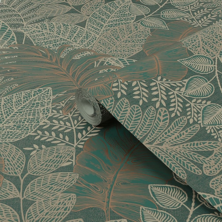 Superfresco Easy Scattered Leaves Forest Green Wallpaper
