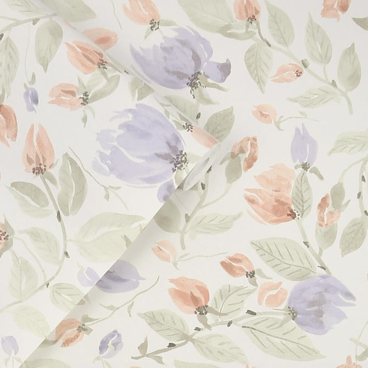 Laura Ashley Orisia Peony Pale Sage Green Wallpaper