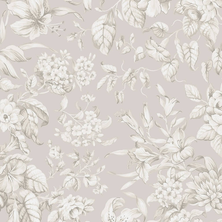 Laura Ashley Hearld Blooms Dove Grey Wallpaper