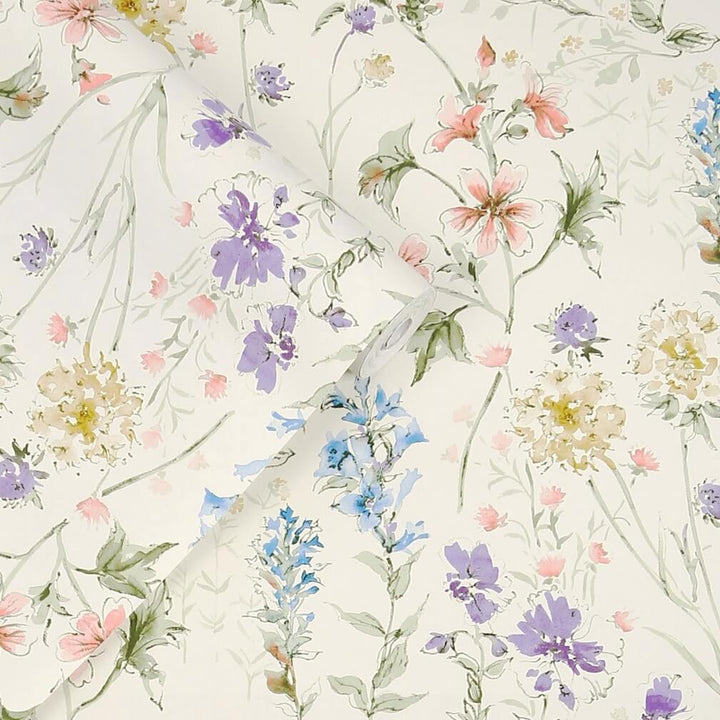 Laura Ashley Wild Meadow Chalk Pink Wallpaper