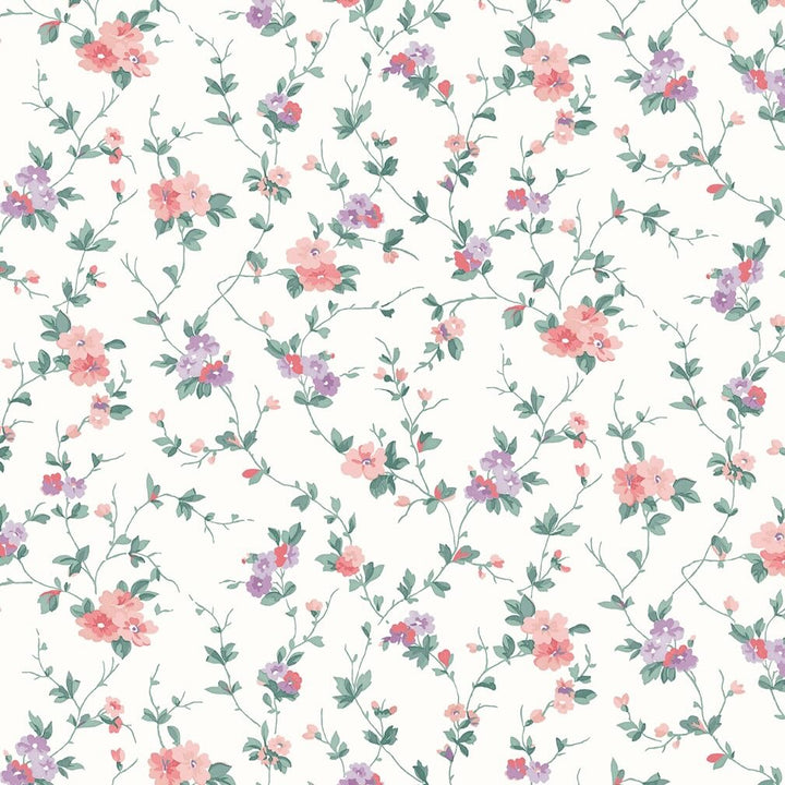 Laura Ashley Priory Coral Pink Wallpaper