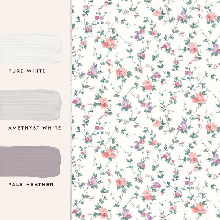 Laura Ashley Priory Coral Pink Wallpaper