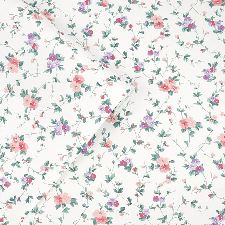 Laura Ashley Priory Coral Pink Wallpaper