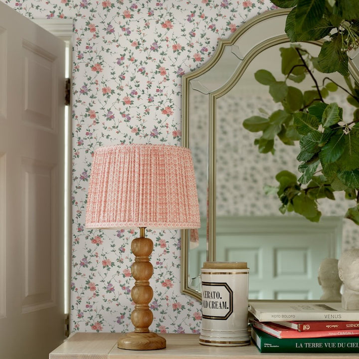 Laura Ashley Priory Coral Pink Wallpaper