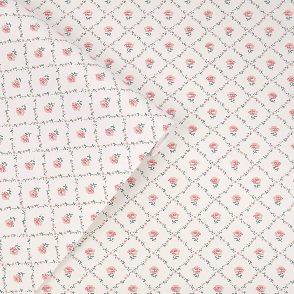 Laura Ashley Kate Coral Pink Wallpaper