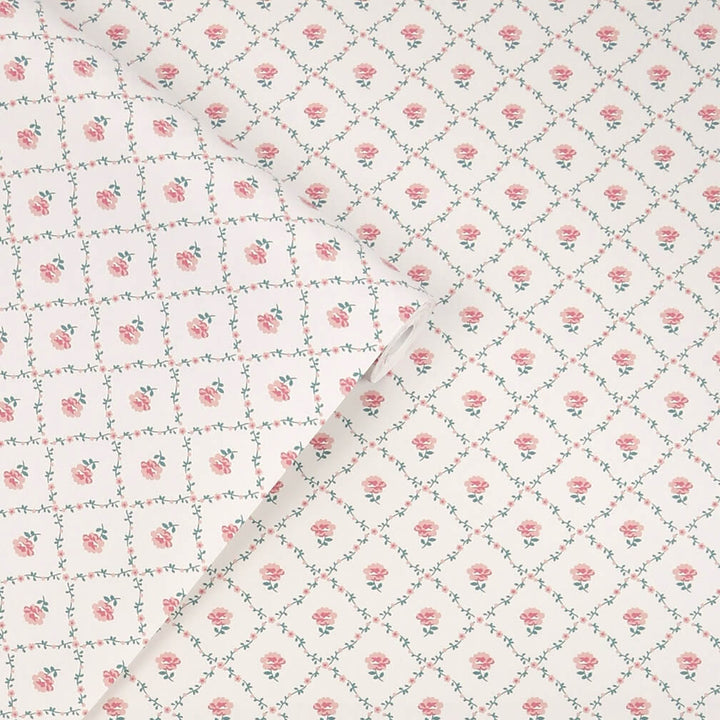 Laura Ashley Kate Coral Pink Wallpaper