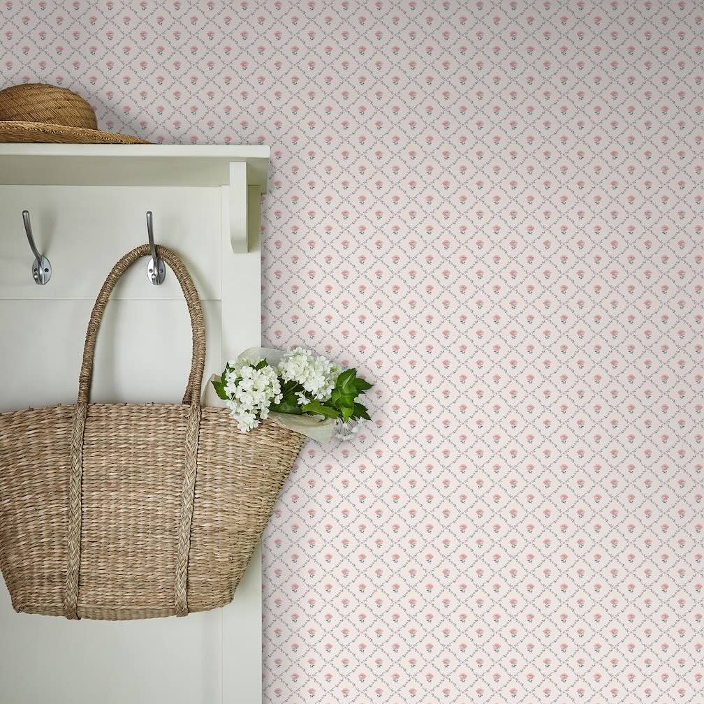 Laura Ashley Kate Coral Pink Wallpaper