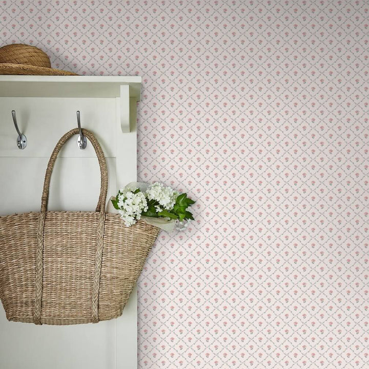Laura Ashley Kate Coral Pink Wallpaper