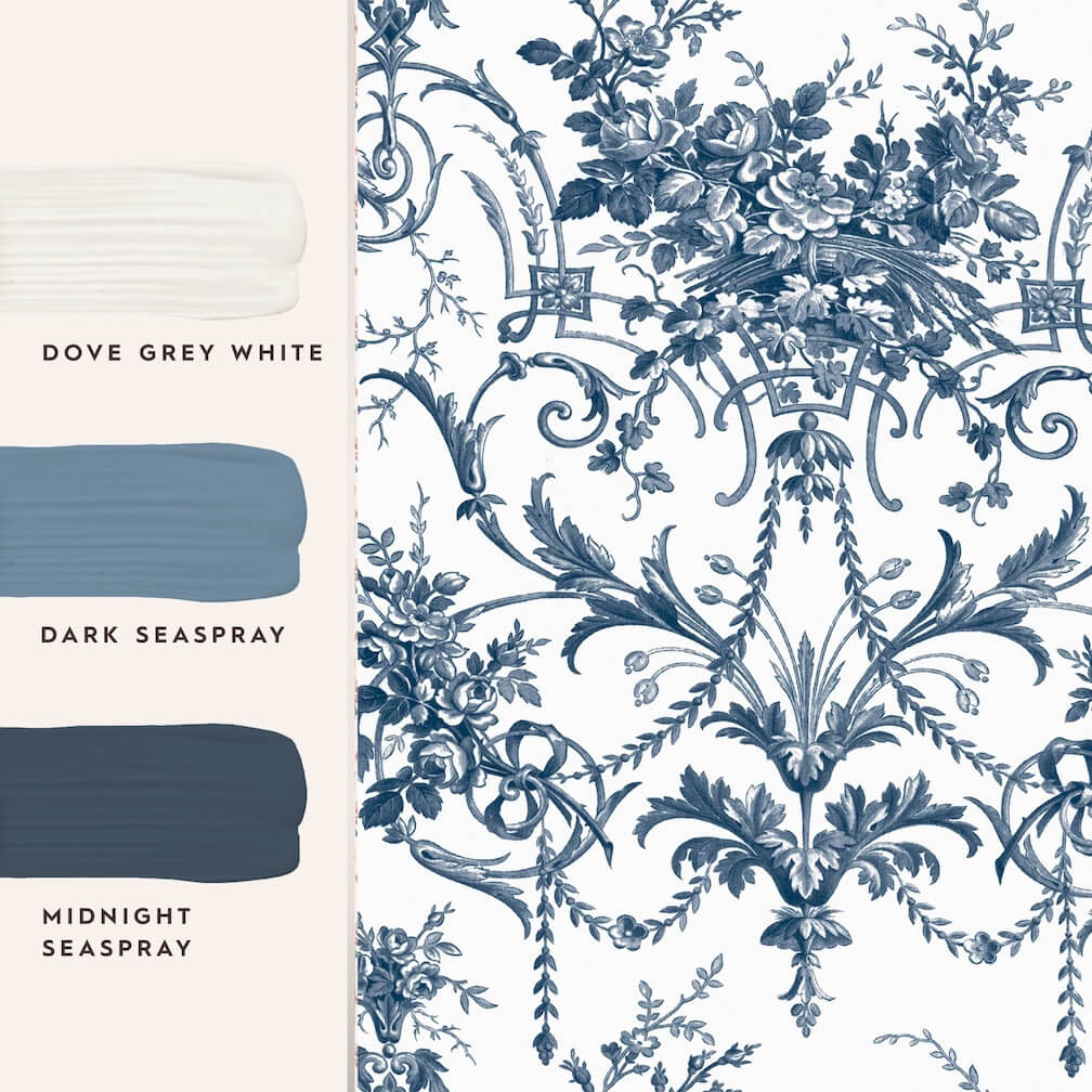 Laura Ashley Tuileries Midnight Blue Wallpaper