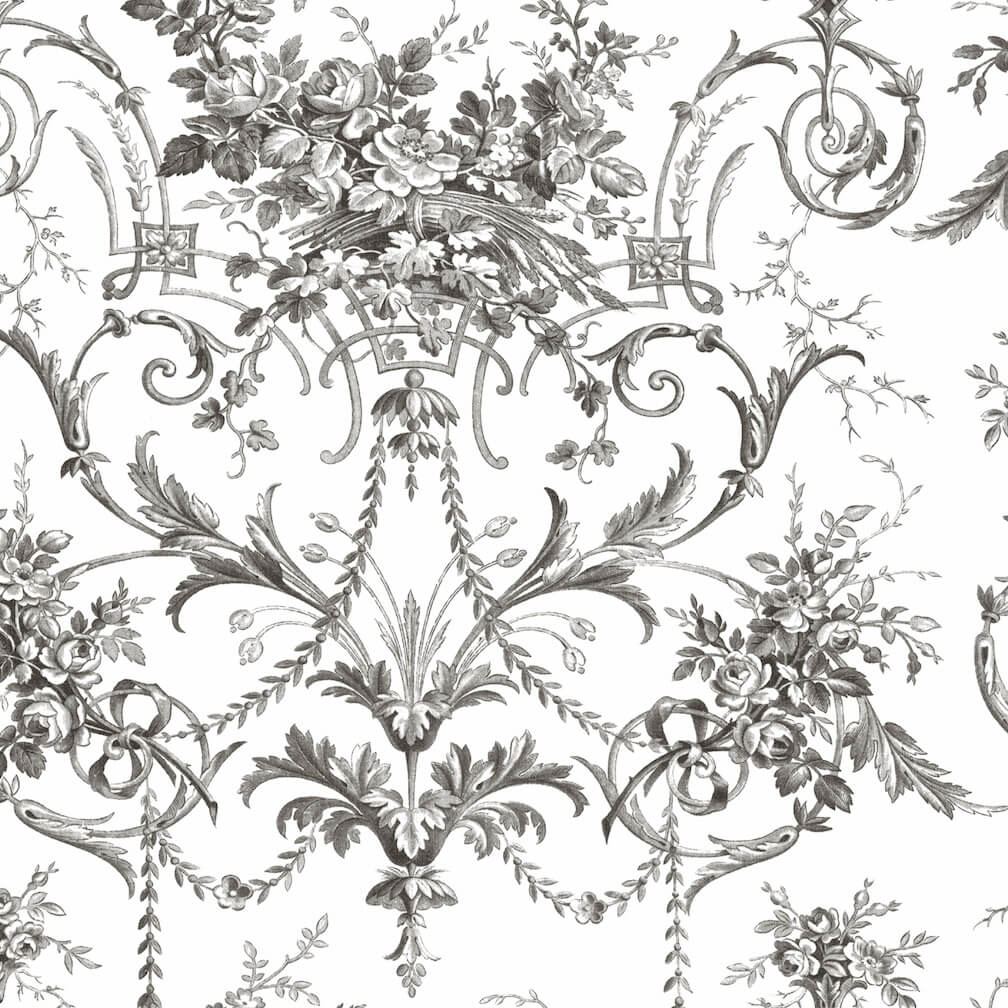 Laura Ashley Tuileries Charcoal Wallpaper