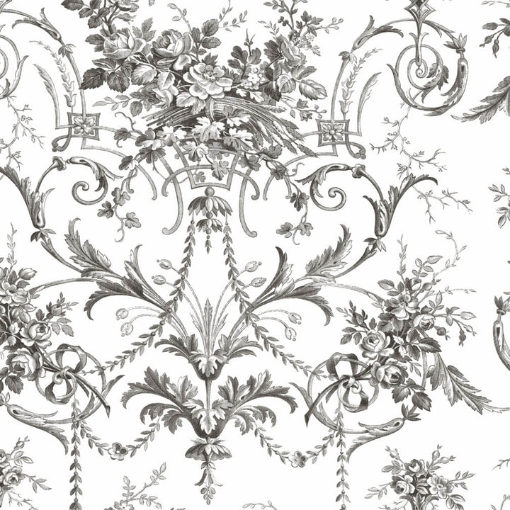Laura Ashley Tuileries Charcoal Wallpaper