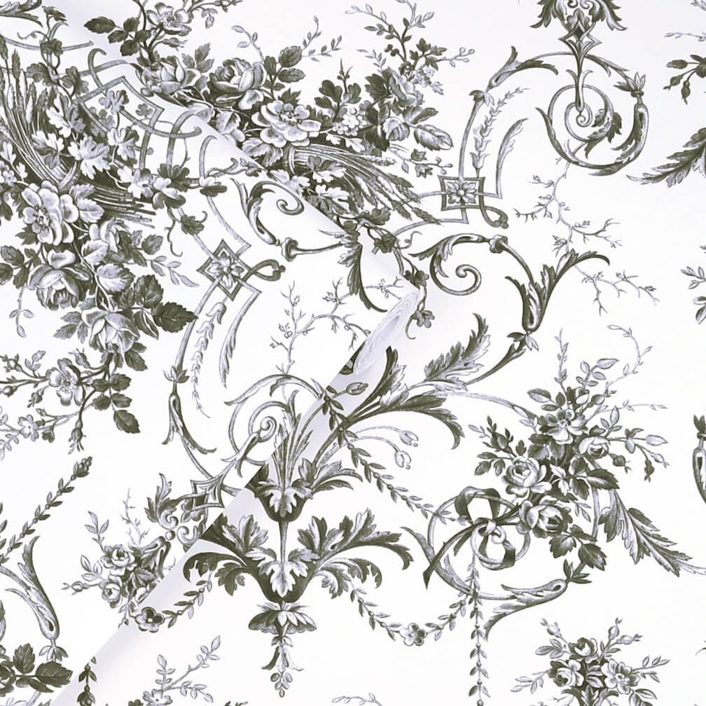 Laura Ashley Tuileries Charcoal Wallpaper