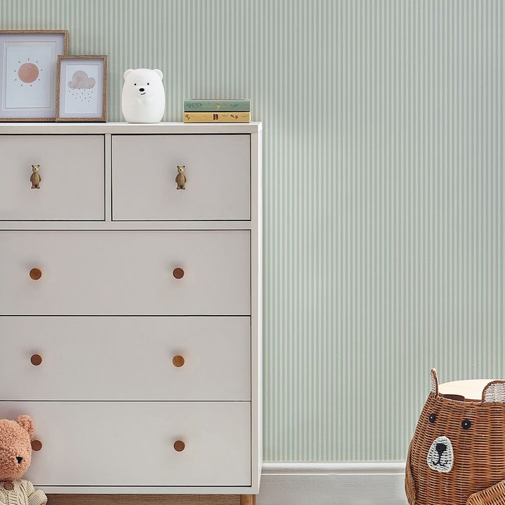 Next Calm Stripe Sage Wallpaper