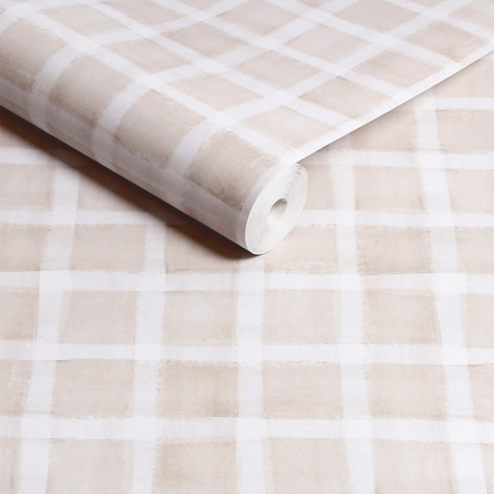 Next Gingham Natural Wallpaper