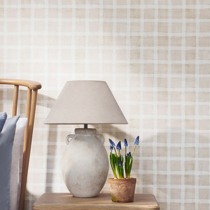 Next Gingham Natural Wallpaper